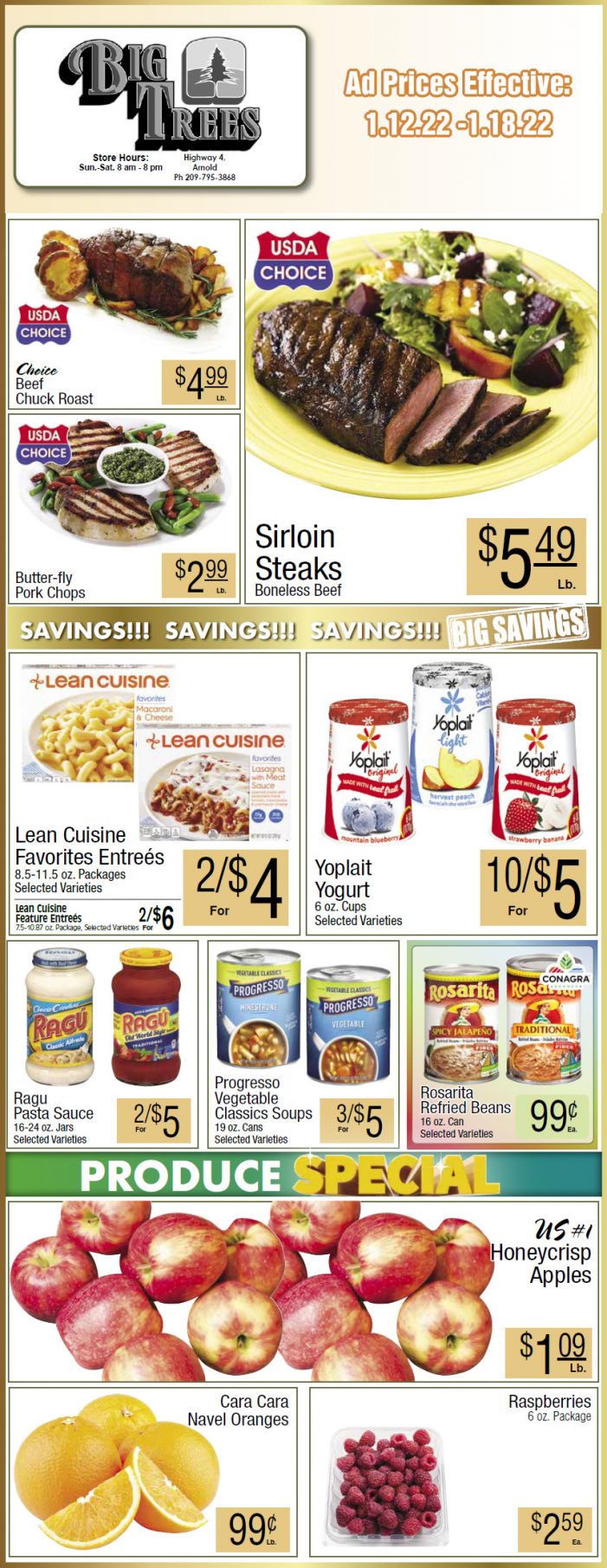 Big Trees Market Weekly Ad & Grocery Specials Through January 18th! Shop Local & Save!