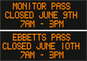 Roadwork To Close Ebbetts Pass Over Summit On June 10th