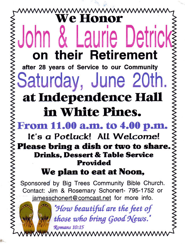 Help The Detrick’s Celebrate Their Retirement!
