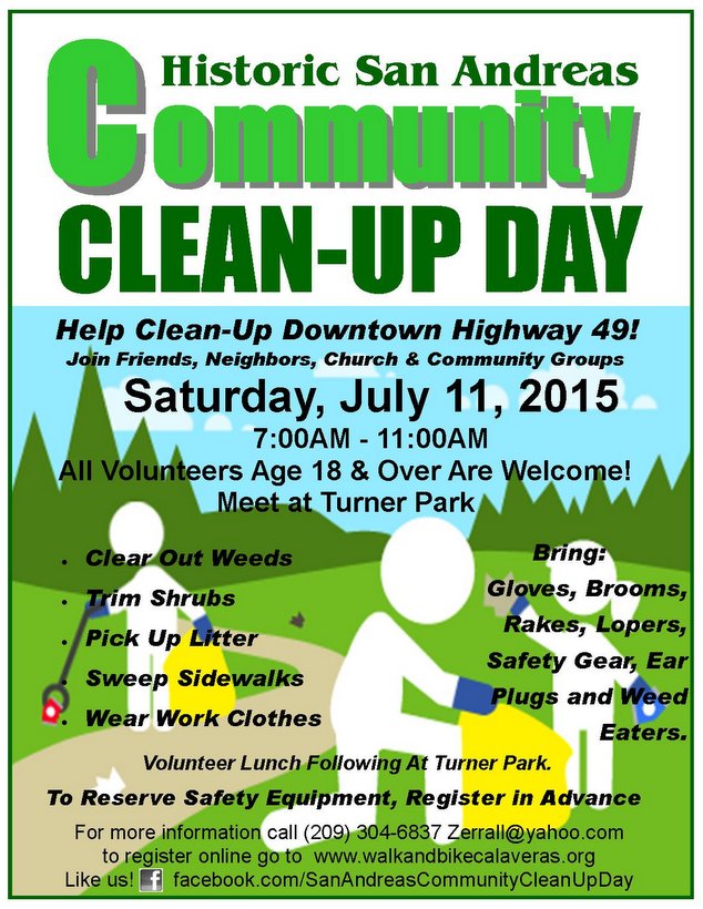 2015 San Andreas Community Clean Up Day This Saturday