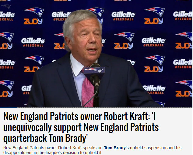 Patriots Owner Robert Kraft Defends Brady & Blisters NFL