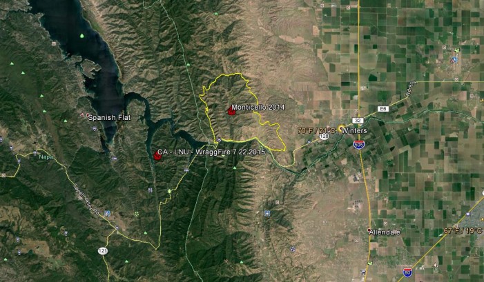 Vegetation Fire Lake Berryessa California – Updated
