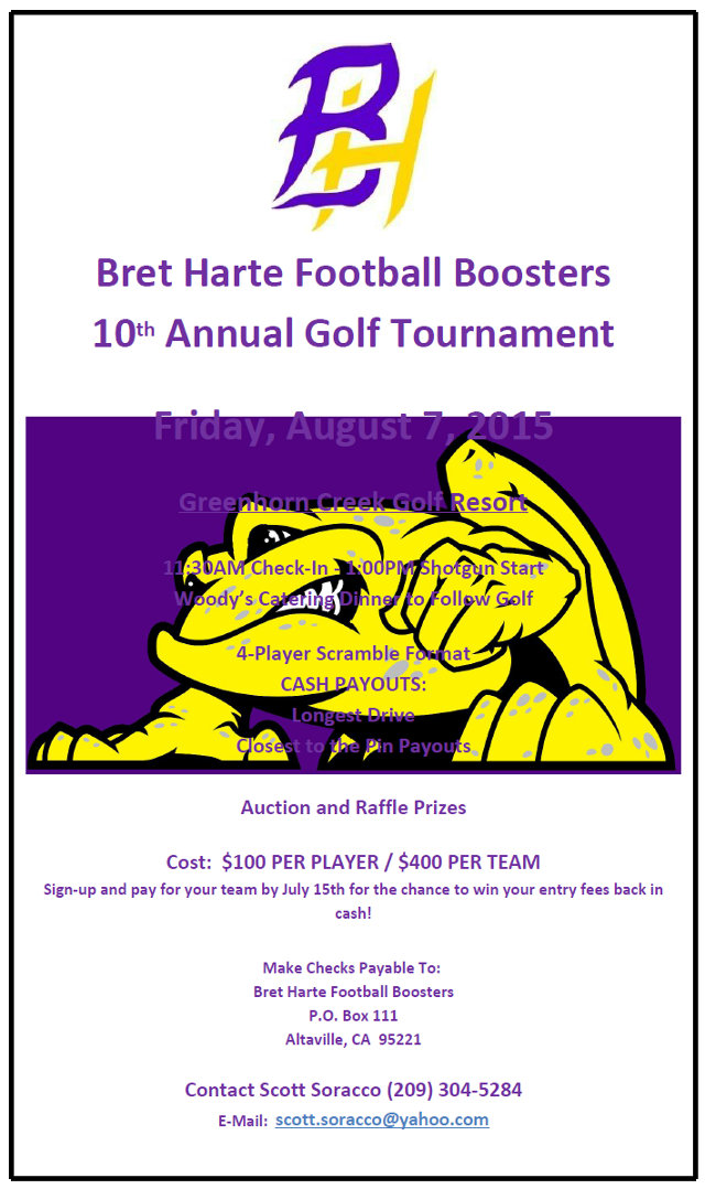 Get Ready For The 10th Annual Bret Harte Football Fundraiser