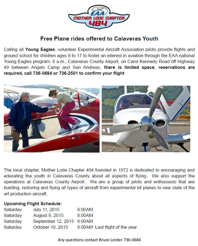Free Plane Rides Offered To Calaveras Youth