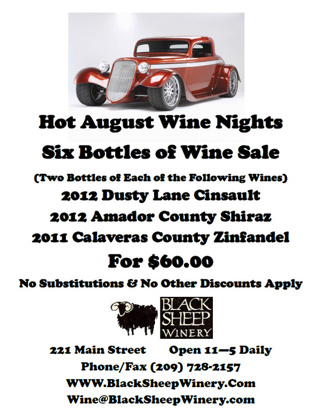 Hot August Wine Specials From Black Sheep Winery