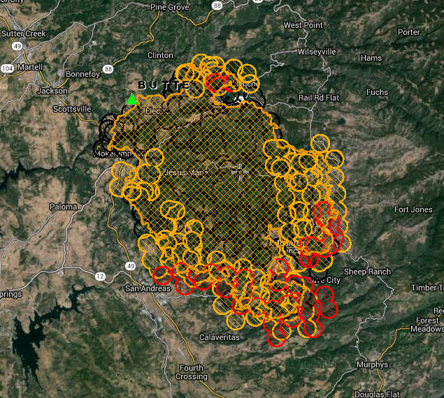 Butte Fire Evening Update….86 Homes & 51 Outbuildings Destroyed, 65,000 acres with 15% Containment, 3,852 Personnel