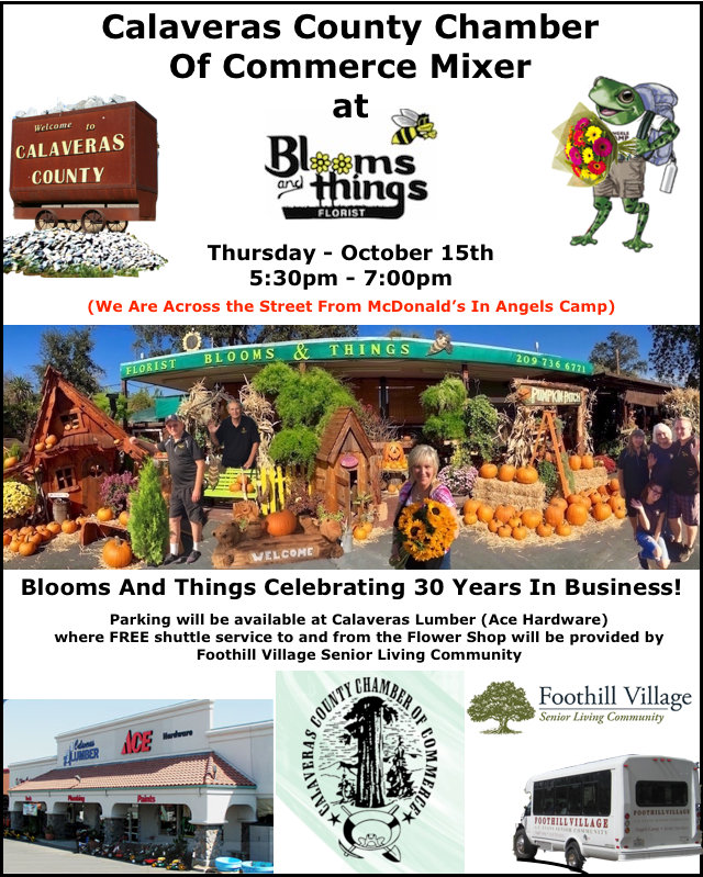 Don’t Miss The Big October Chamber Mixer At Blooms And Things!!!