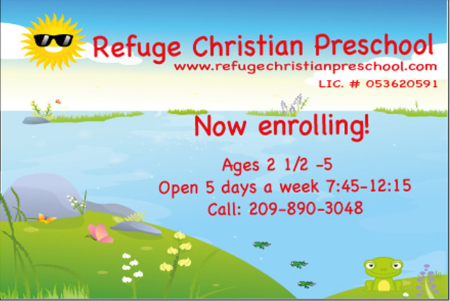 Enrollment Now Open For Refuge Christian Preschool