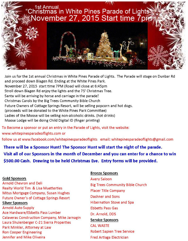 Make Plans Now For Christmas In White Pines