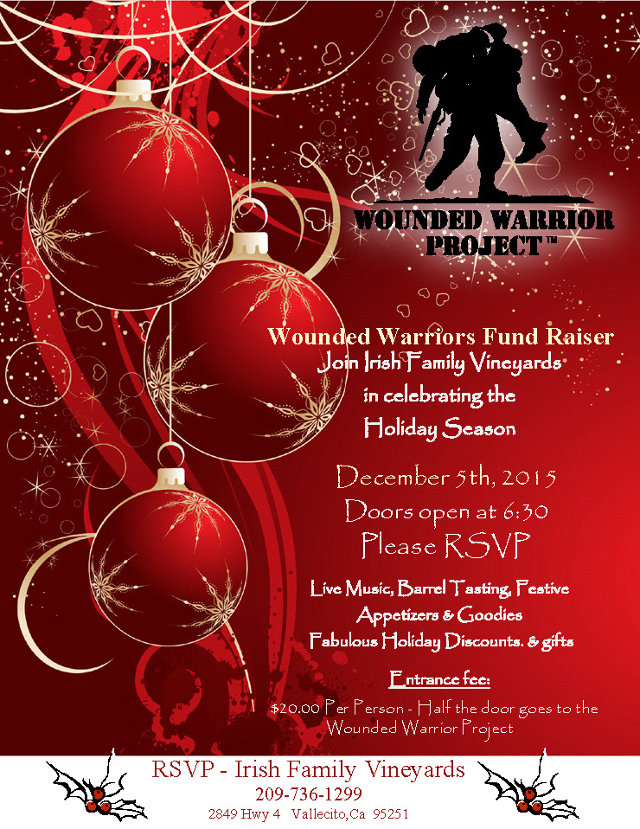 Join Irish Vineyards For Their Annual Wounded Warrior Fundraiser