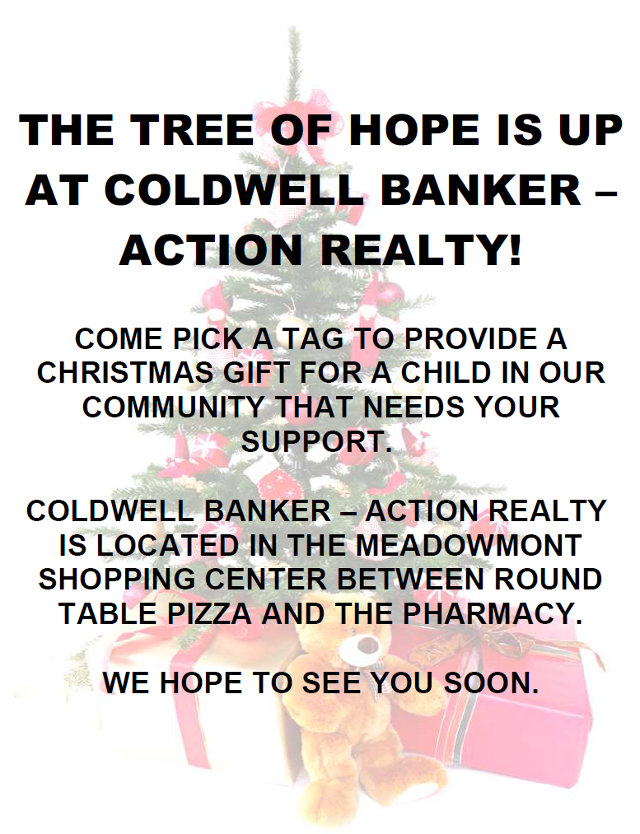 The Tree Of Hope Is Up At Action Realty!  Help A Local Child Today
