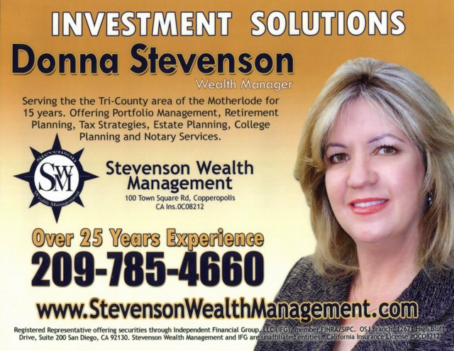 Stevenson Wealth Management Is Ready To Help ~ 209-785-4660