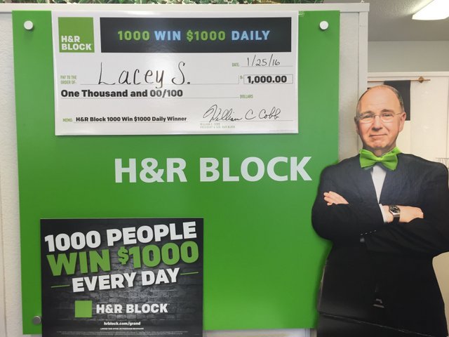Lacey From Copperopolis Wins $1,000 From H&R Block
