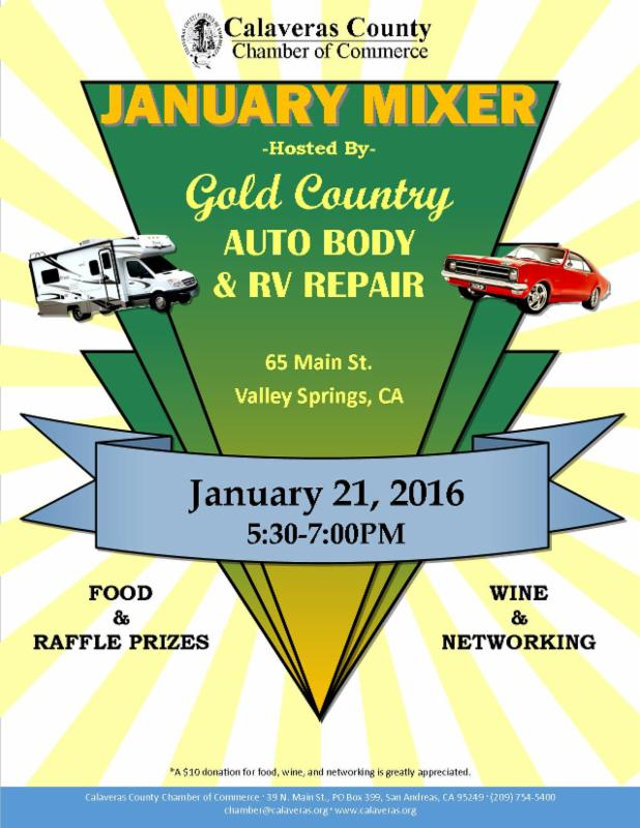 Join The Business Community For The January Chamber Mixer At Gold Country Auto Body & RV Repair