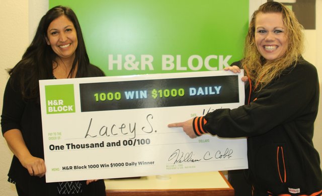 Congratulations To Lacey From H&R Block