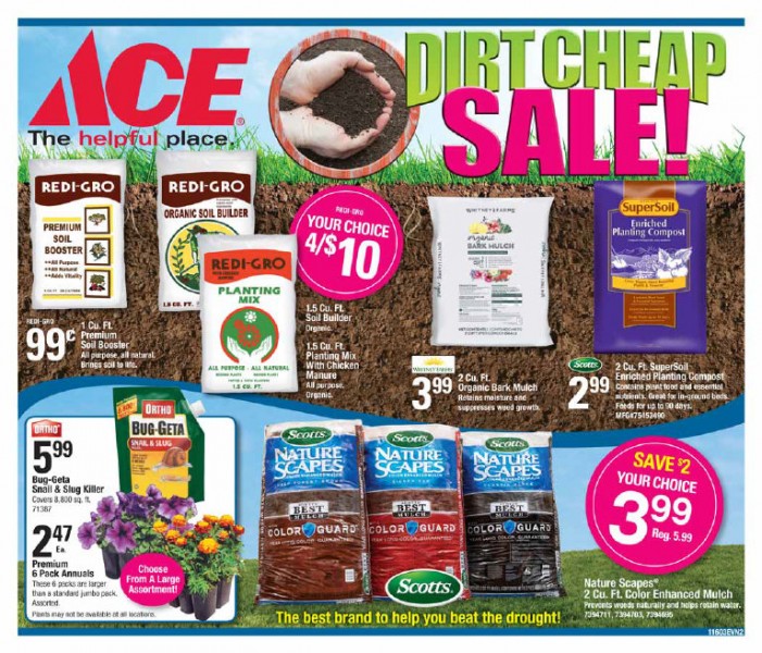 The Big ACE Dirt Cheap Sales Starts Tomorrow At Ace Home Center
