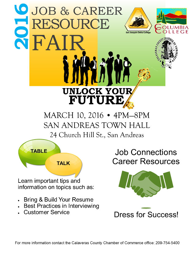 Job & Career Resource Fair March 10th In San Andreas