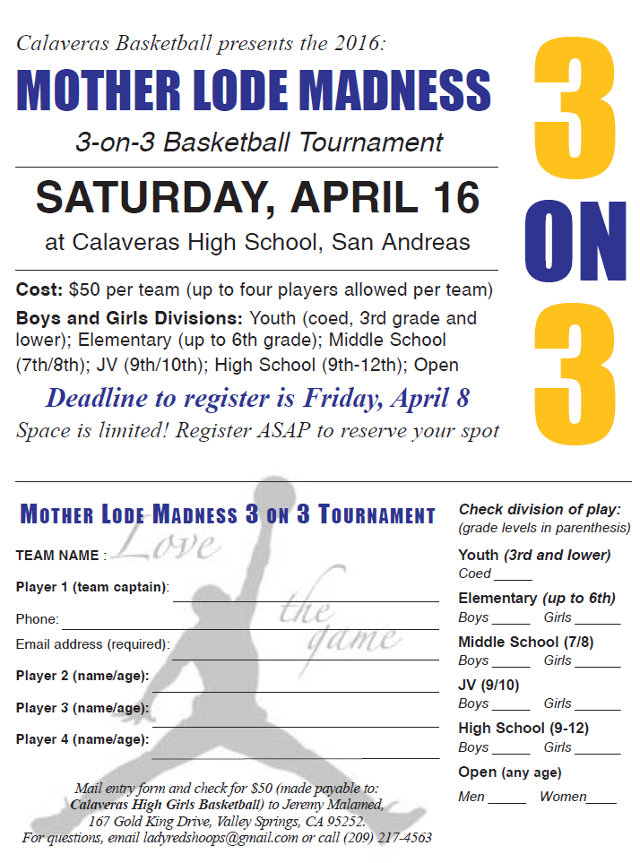 Mother Lode Madness 3 on 3 Tournament!  Be a part of the Madness!