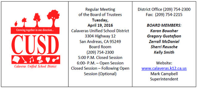 CUSD Board Back In Action On April 19th