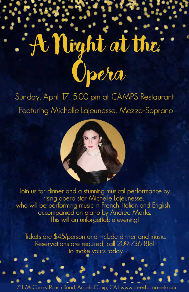 A NIGHT AT THE OPERA  Featuring Michelle Lajeunesse & Andrea Marks On Piano At Greenhorn Creek