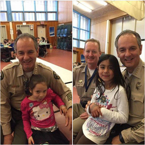 Tuolumne Sheriff Mele & Sonora CHP Lieutenant Commander Clamp Visit Twain Harte Elementary