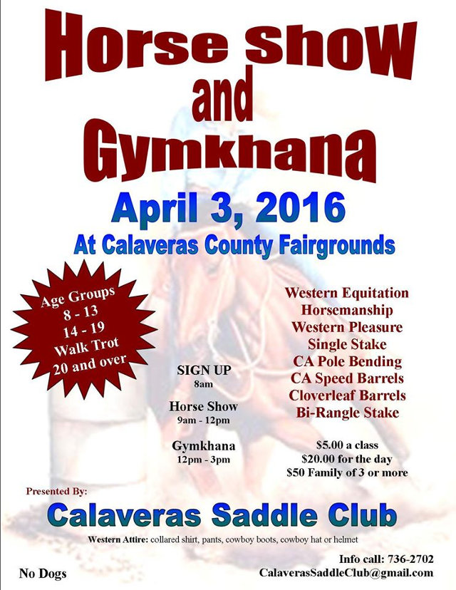 Horse Show & Gymkhana April 3 At Frogtown