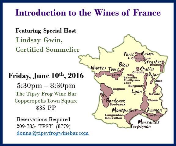 Introduction to French Wines Class, June 10th, 2016.