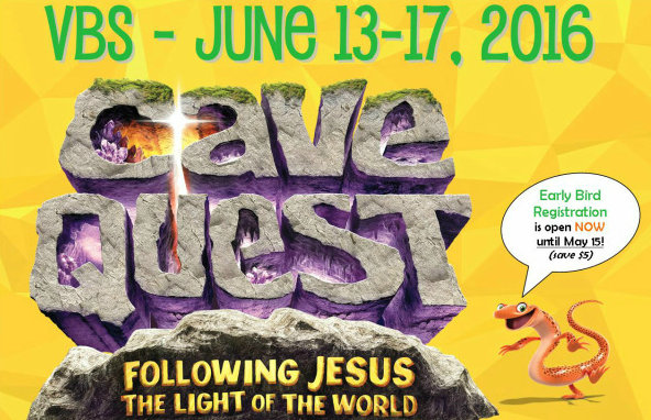Register Now For Cave Quest VBS June 13th – 19th