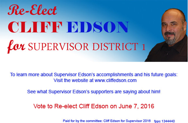 Re-Elect Cliff Edson For Supervisor District 1