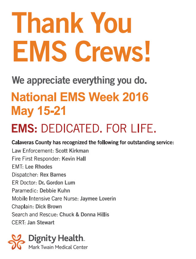 Thank You EMS Crews From Mark Twain Medical Center