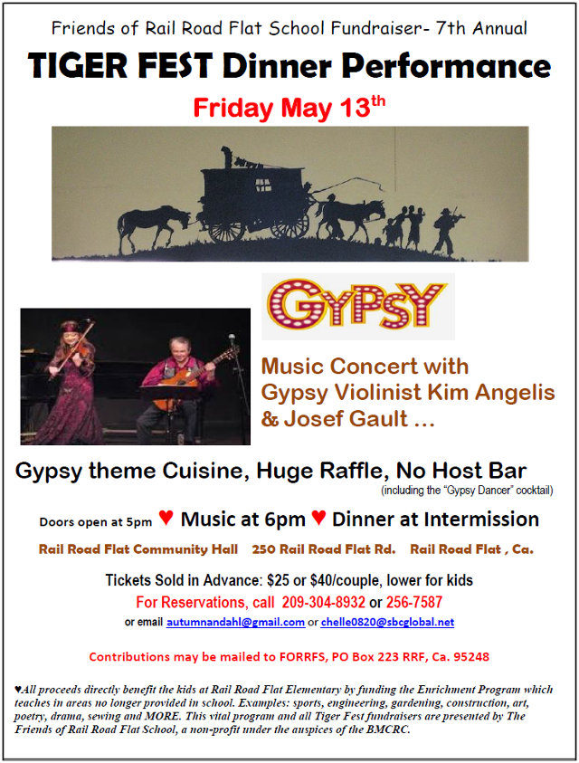 May 13 “Gypsy” Tiger Fest Fundraiser in Rail Road Flat