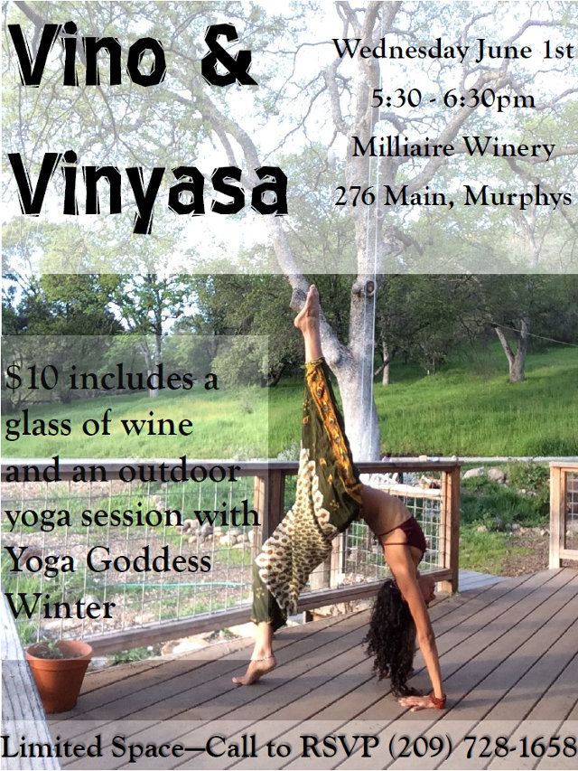 Vino & Vinyasa Wine & Yoga Wednesday June 1st