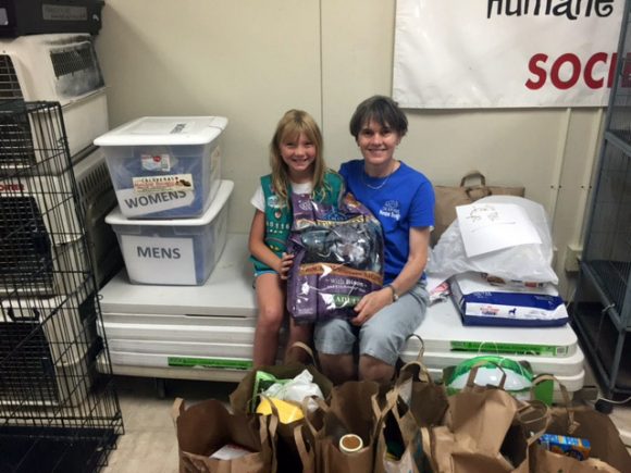 Calaveras Humane Society Says Thank You To Girl Scout Junior Troop 60116 and Montclaire Elementary School!