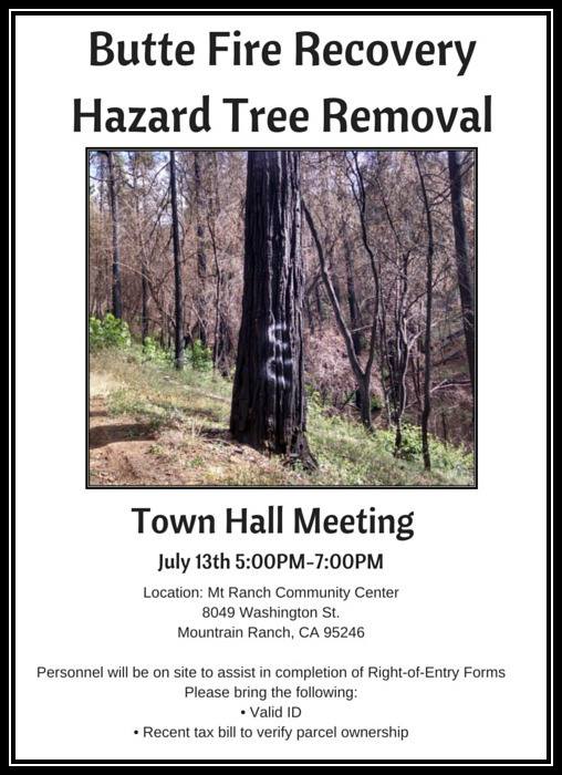 Reminder….Butte Fire Town Hall In Mountain Ranch Tonight