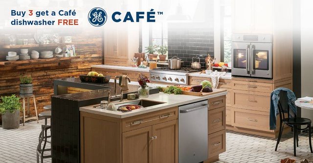 Buy 3 qualifying GE Café appliances and get a dishwasher FREE Now at Middleton’s