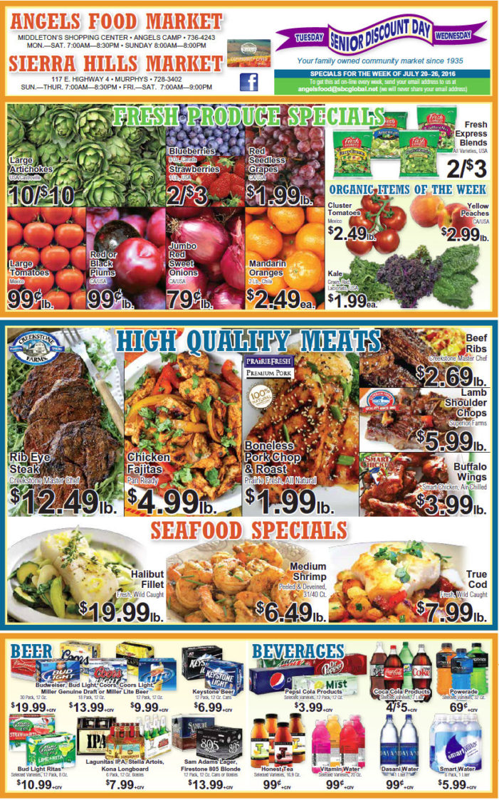 Angels Food & Sierra Hills Markets Weekly Ad Through July 26