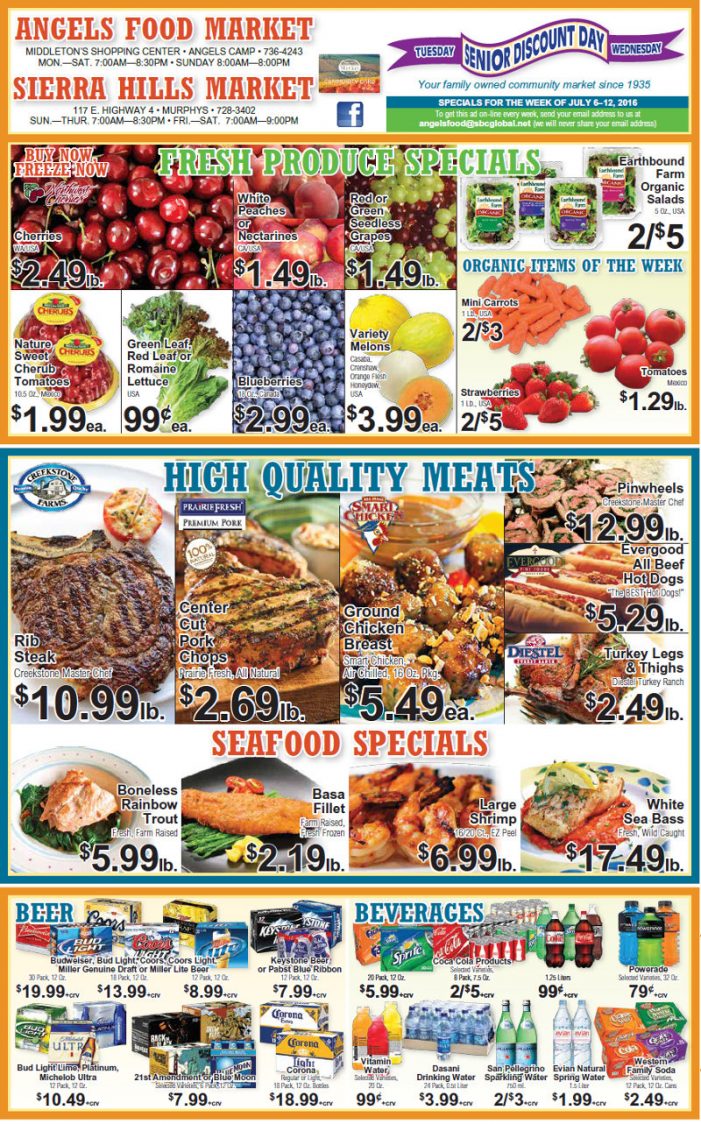 Angels Food & Sierra Hills Markets Weekly Ad July 6 – July 12