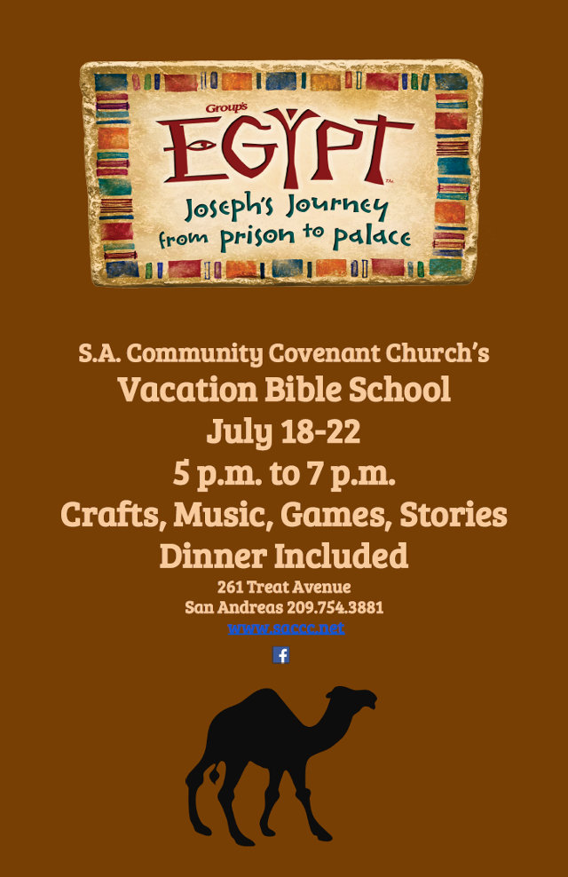 Don’t Miss Egypt Vacation Bible School Starting Tonight In San Andreas