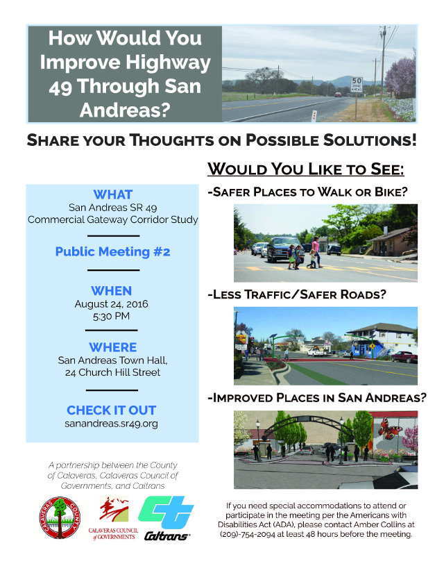 How Would You Improve Highway 49 Through San Andreas?
