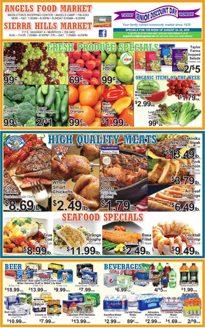 Angels Food & Sierra Hills Markets Weekly Ad August 24 – 30