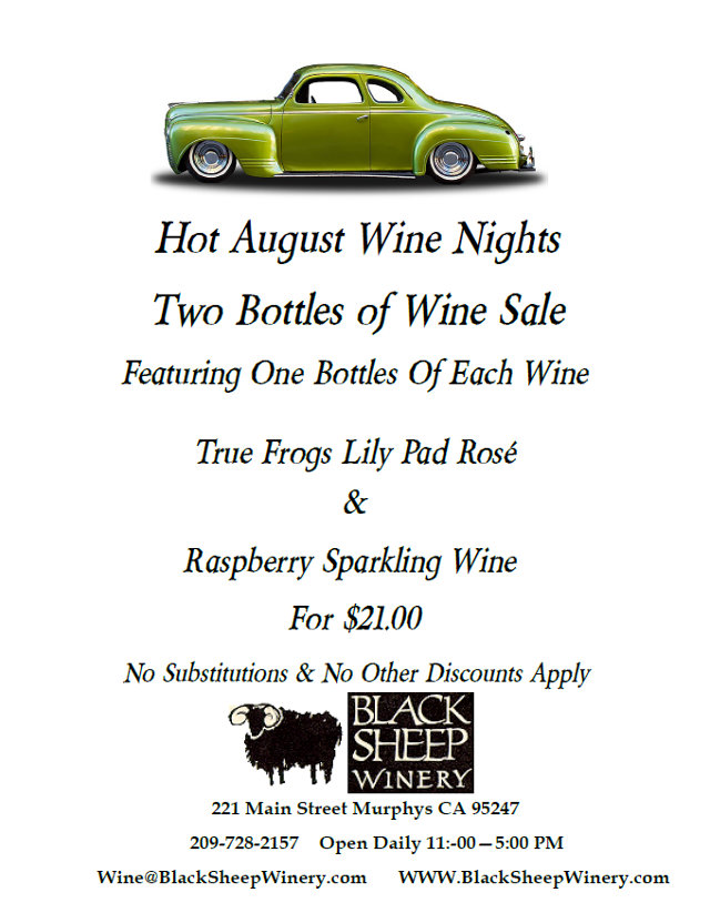 Great Black Sheep Winery Hot August Specials