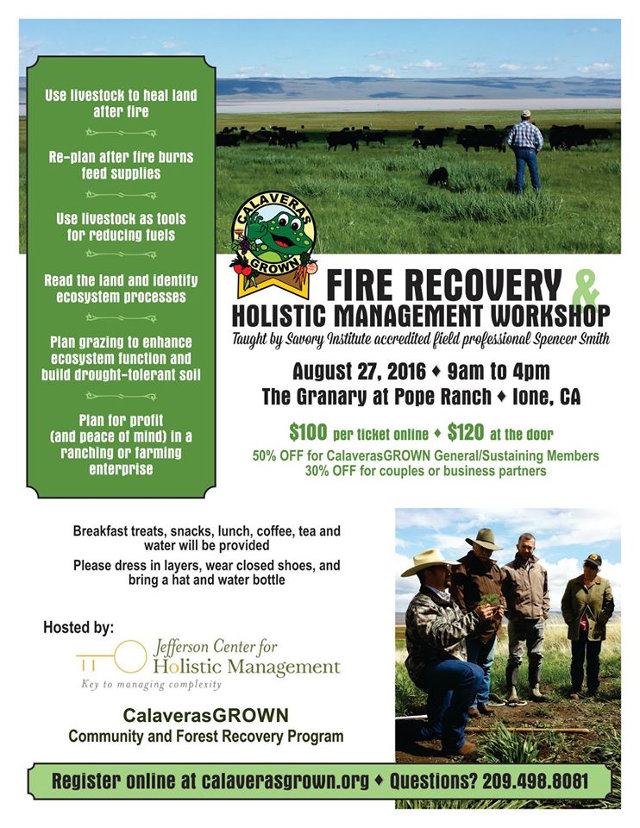 Holistic Livestock Management and Fire Recovery Workshop