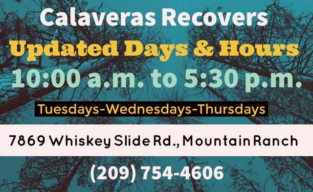 Updated Hours For Calaveras Recovers