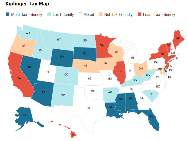 California Ranked Least Tax Friendly State