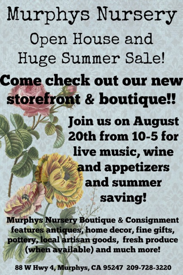 Murphys Nursery Open House & Summer Sale Is August 20th