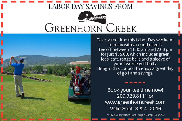Save Green On The Greens At Greenhorn Creek Labor Day Weekend