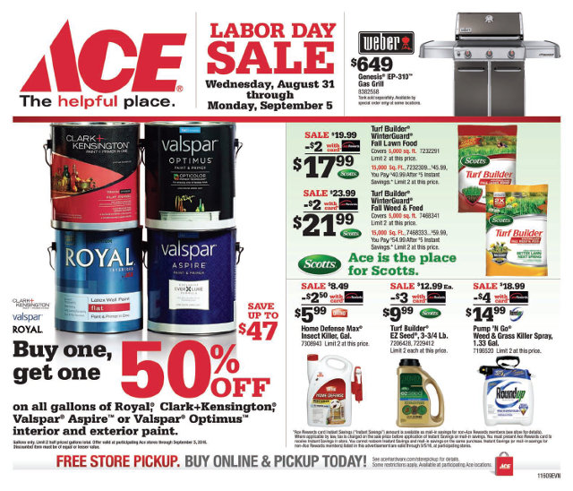 The Big Arnold Ace Home Center’s Labor Day Weekend Sale