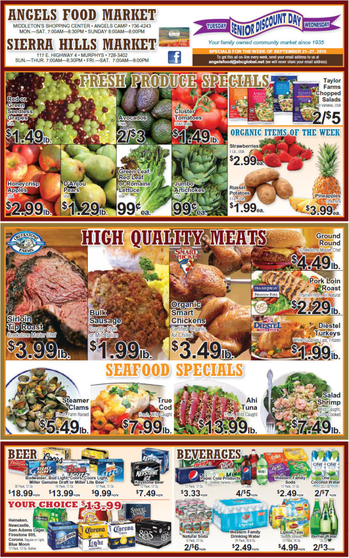 Angels Food & Sierra Hills Markets Weekly Ad Through September 27th