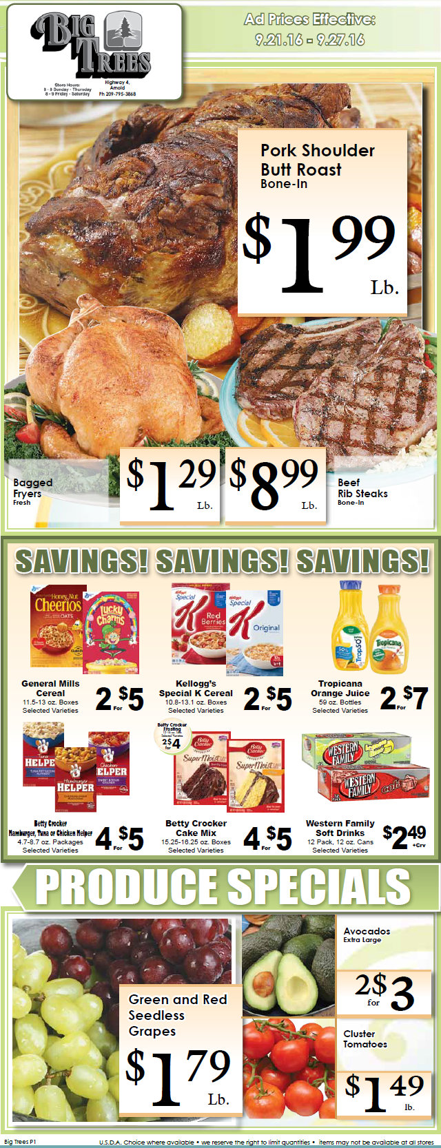 Big Trees Market Grocery Ad & Specials Through September 27th