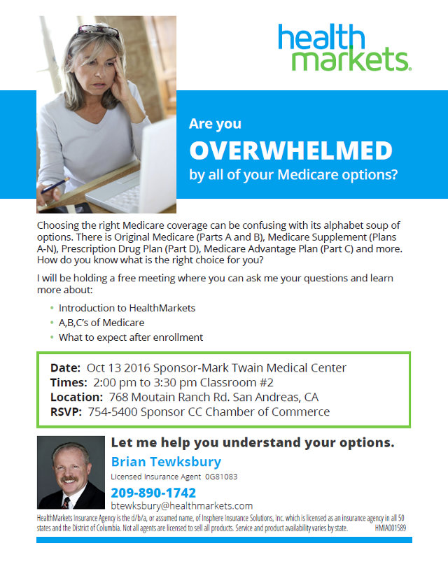 Overwhelmed By Your Medicare Options?  Help Is On The Way October 13th